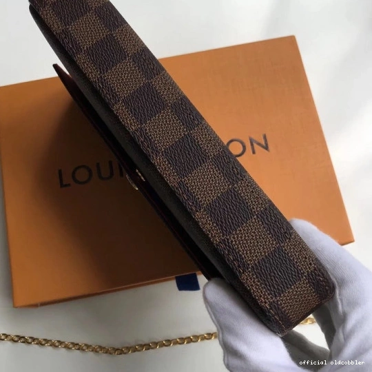 Official oldcobbler N63032 Pochette Vuitton Louis Felicie Bag Damier 0803